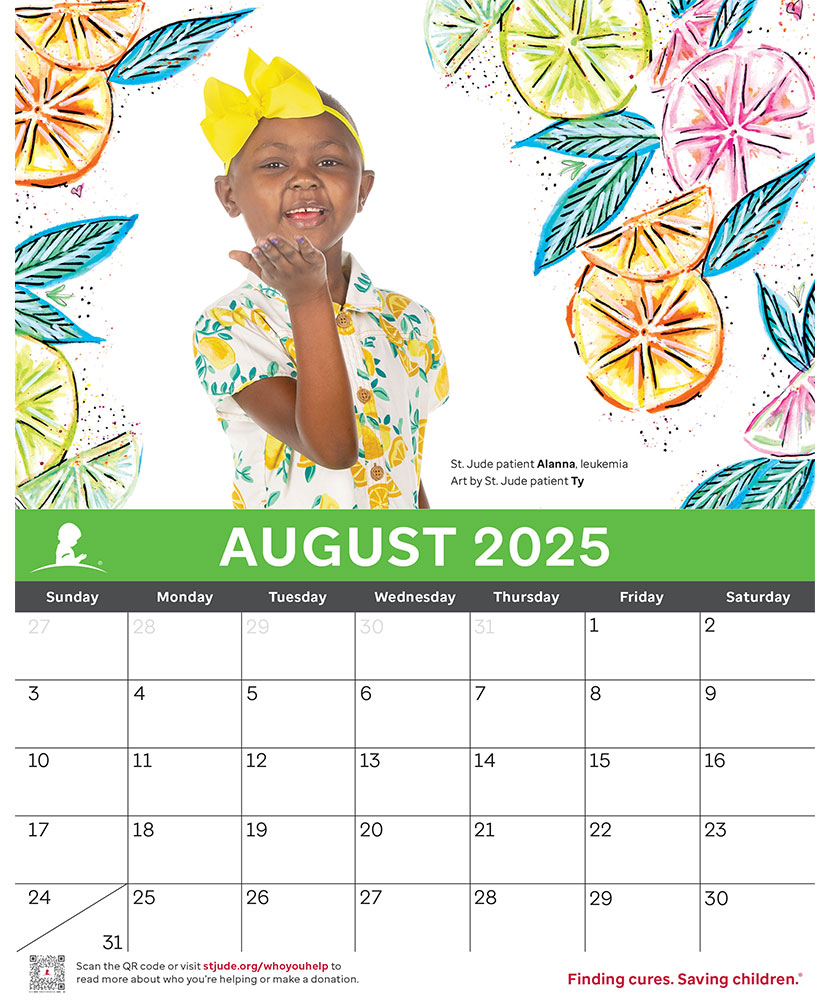 2025 St. Jude Patient Art Desk Calendar